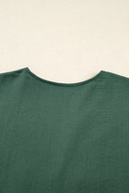 Canton Contrast Ricrac Trim Button V Neck Knotted Bracelet Sleeve Shift Dress