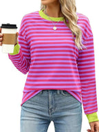 Striped Long Sleeve Casual T-Shirt