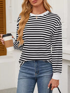 Striped Long Sleeve Casual T-Shirt