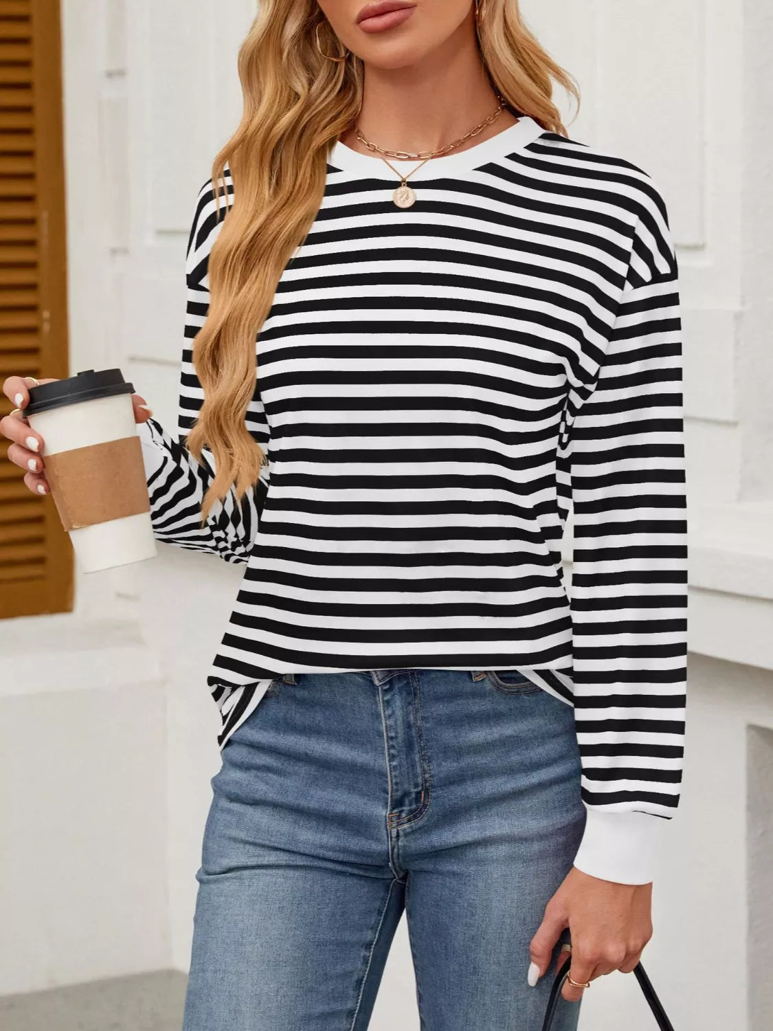 Striped Long Sleeve Casual T-Shirt