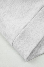 Light Grey Girly Bow Embroidered Detail Puff Sleeve Pullover 2pcs Short Set