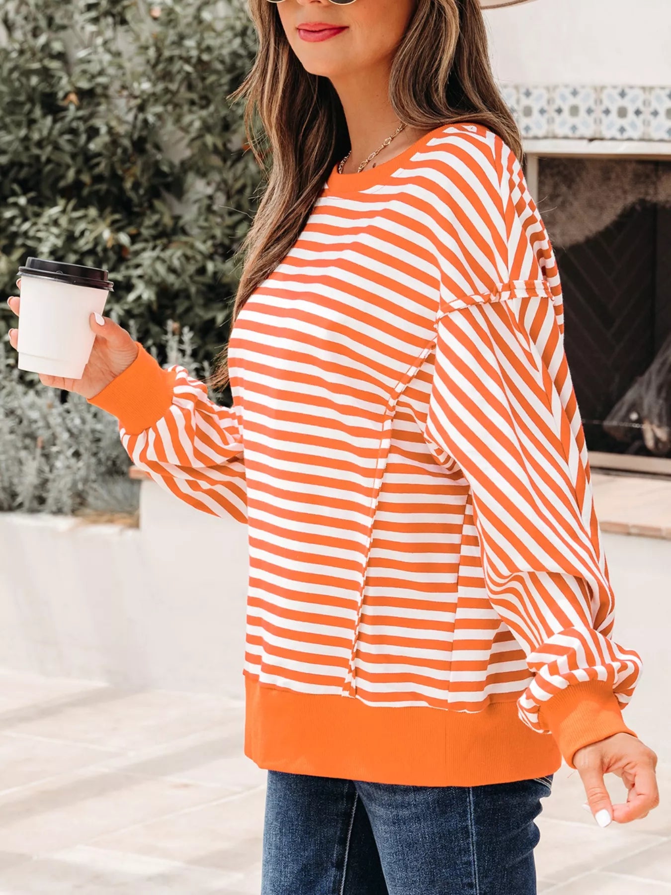 Striped Long Sleeve Casual Sweatshirt