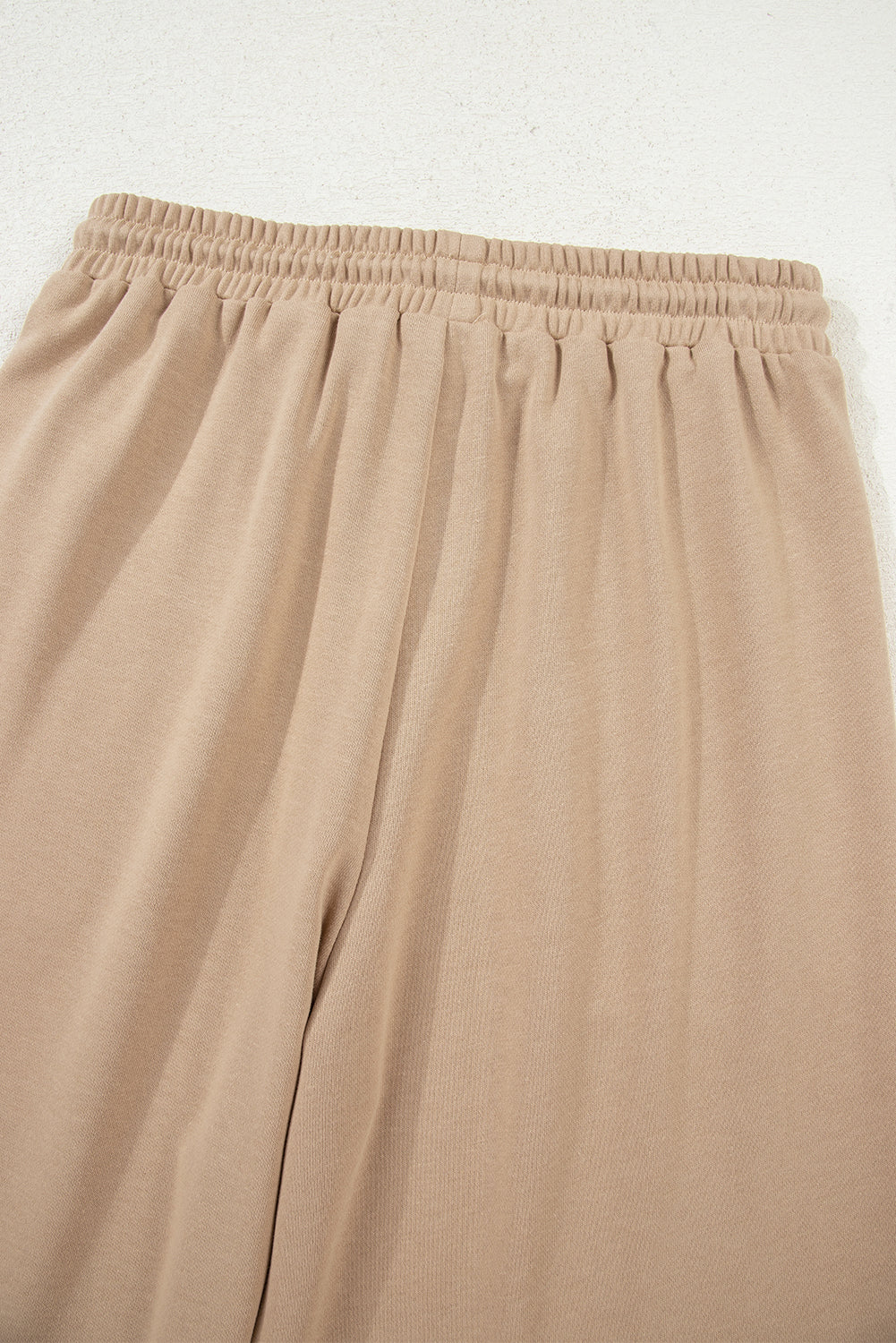 Khaki Color Block Long Sleeve Crop Top Drawstring Pant Set