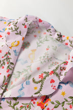 Festive Pink Christmas Holiday Print Nutcracker Long Sleeve Pajama Set with Shorts - 2 Piece Sleepwear