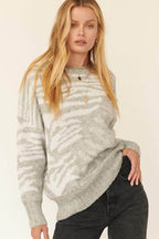 Blue Zone Planet |  A Zebra Print Pullover Sweater