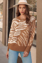 Blue Zone Planet |  A Zebra Print Pullover Sweater