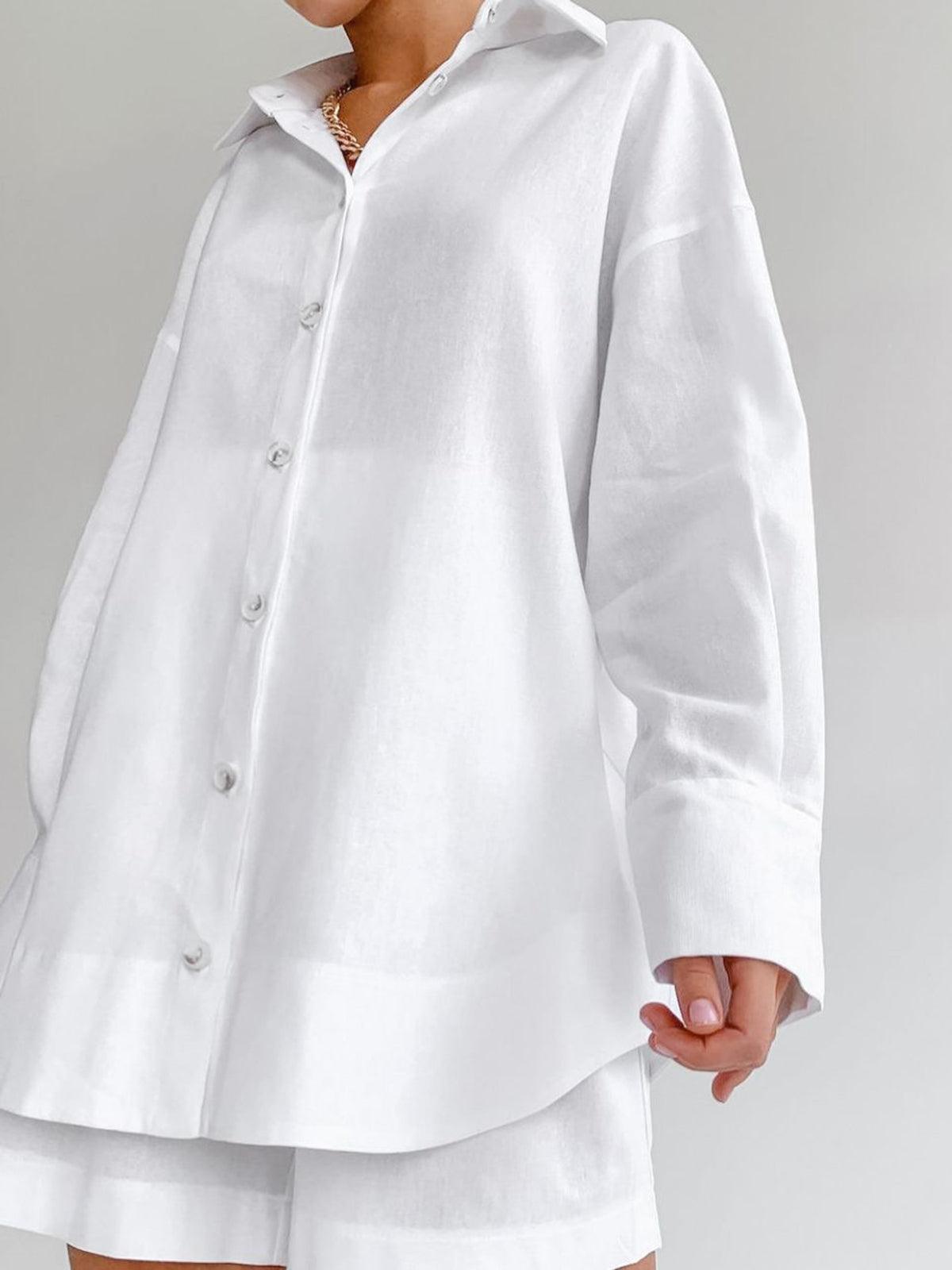 Women's 2-Piece Casual Cotton Beach Shorts Set - Comfortable & Stylish