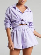 Vibrant Cotton Melody Two Piece Shorts Set - Casual Summer Outfit