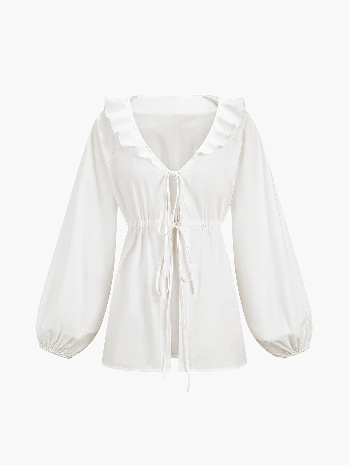 Women's Cotton & Linen Cowgirl Melody Two-Piece Shorts Set - Casual Ruffle Design