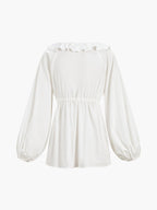 Women's Cotton & Linen Cowgirl Melody Two-Piece Shorts Set - Casual Ruffle Design