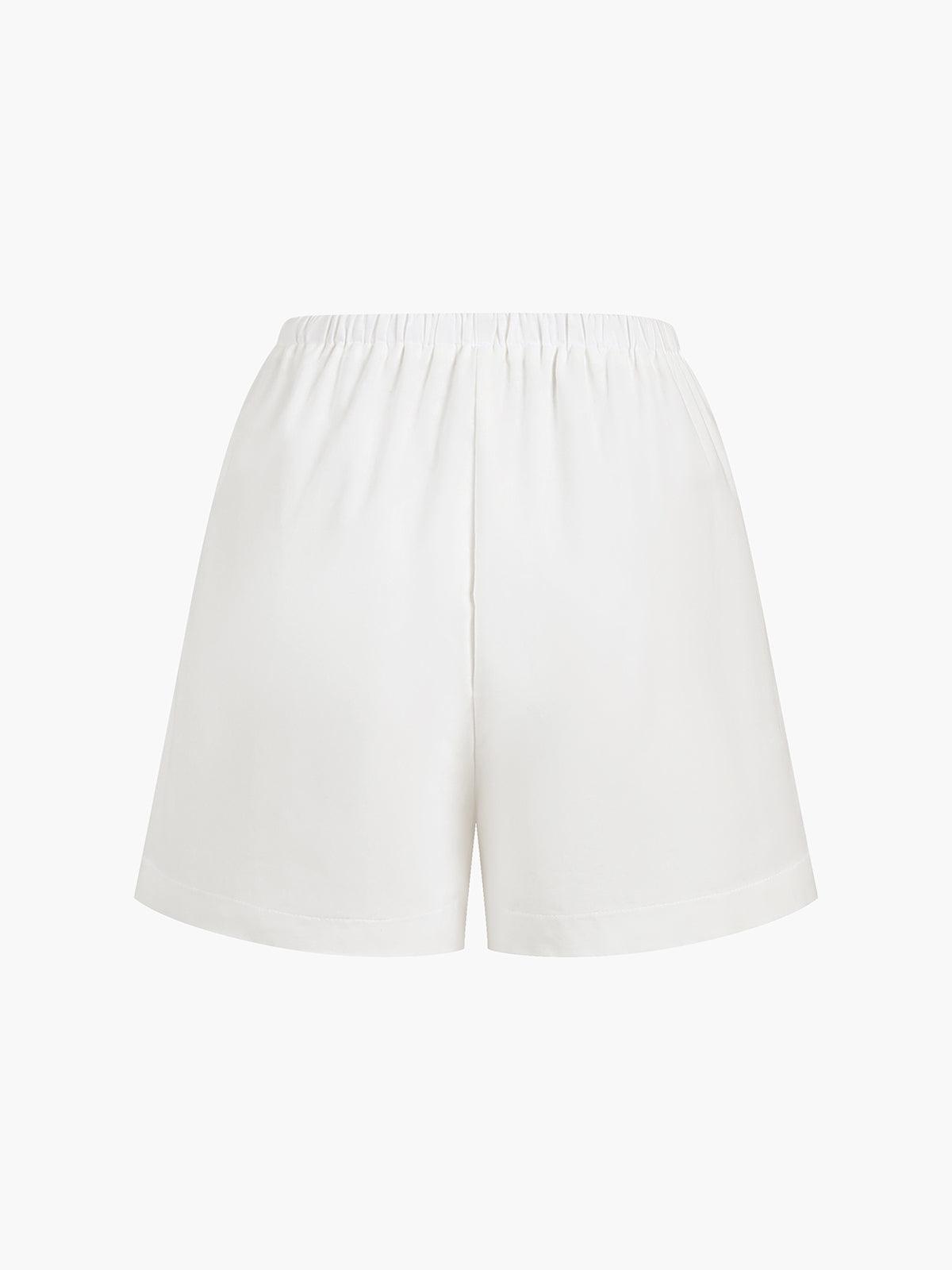 Women's Cotton & Linen Cowgirl Melody Two-Piece Shorts Set - Casual Ruffle Design