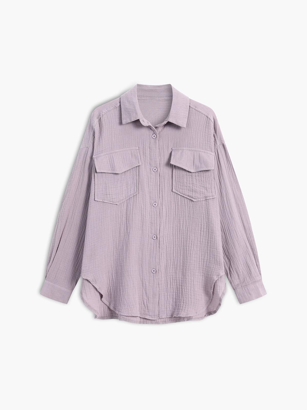 Chic Minimalist Collared Two Piece Shorts Set for Women - Casual Cotton Leisure Outfit