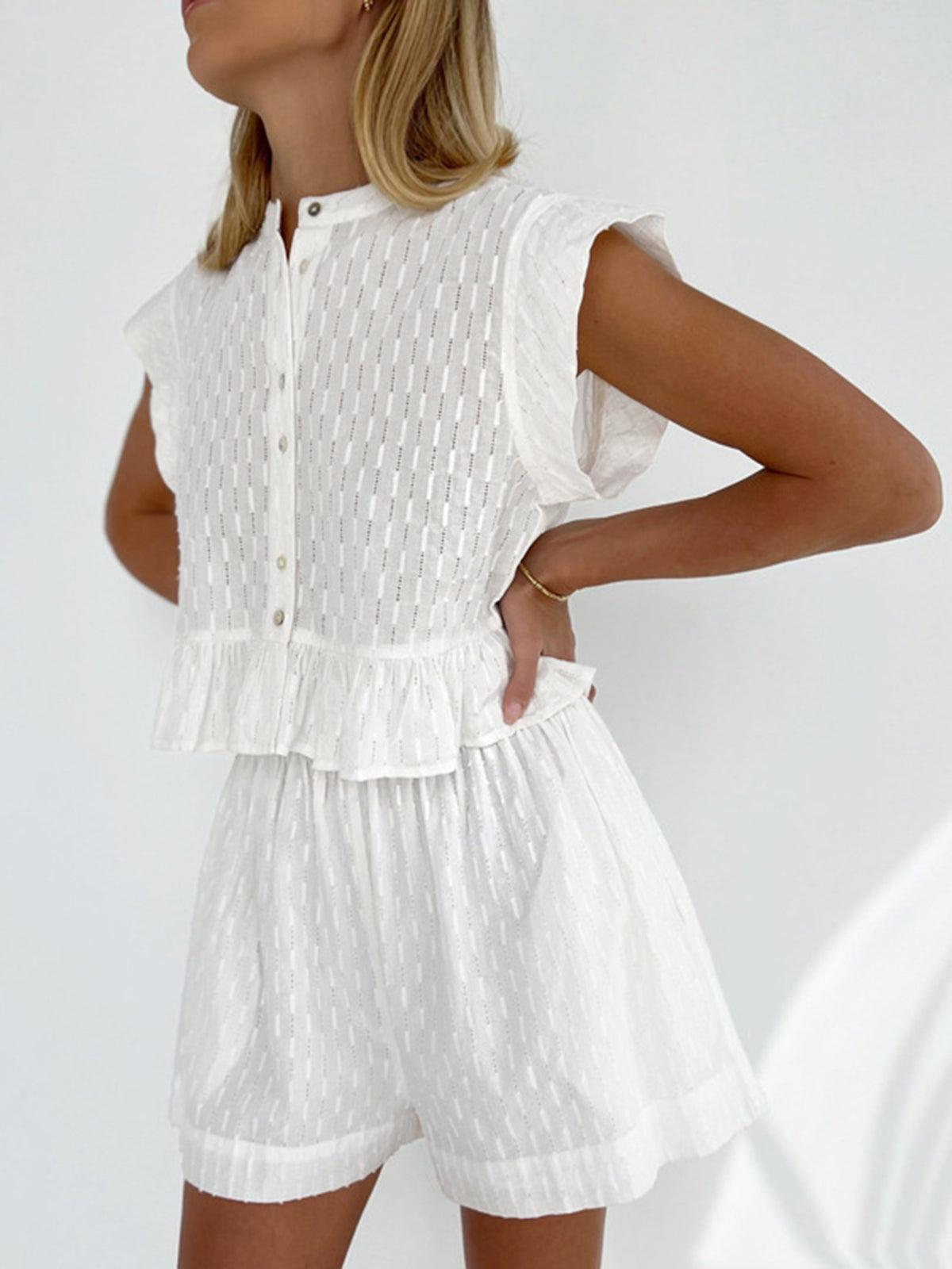 Comfortable Short Sleeve Cotton Pajama Set for Men - Casual & Leisure Wear