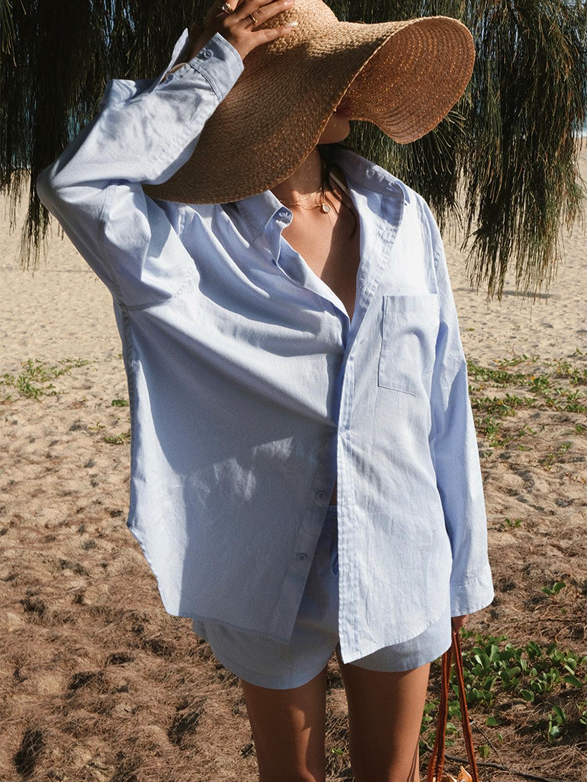 Men's Solid Cotton Casual Shorts Set with Pockets - Comfortable & Versatile for Leisure and Vacation