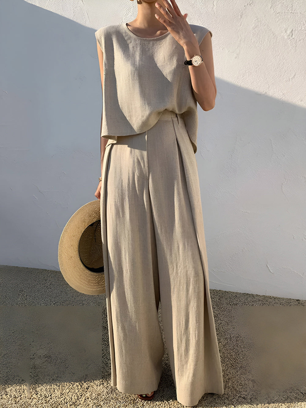 Premium Linen Blend Casual Pants Set - Comfortable & Stylish