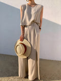 Premium Linen Blend Casual Pants Set - Comfortable & Stylish