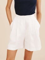 Women's Solid 100% Cotton Crop Top and Shorts Set - Comfortable & Elegant for Leisure, Work, Vacation