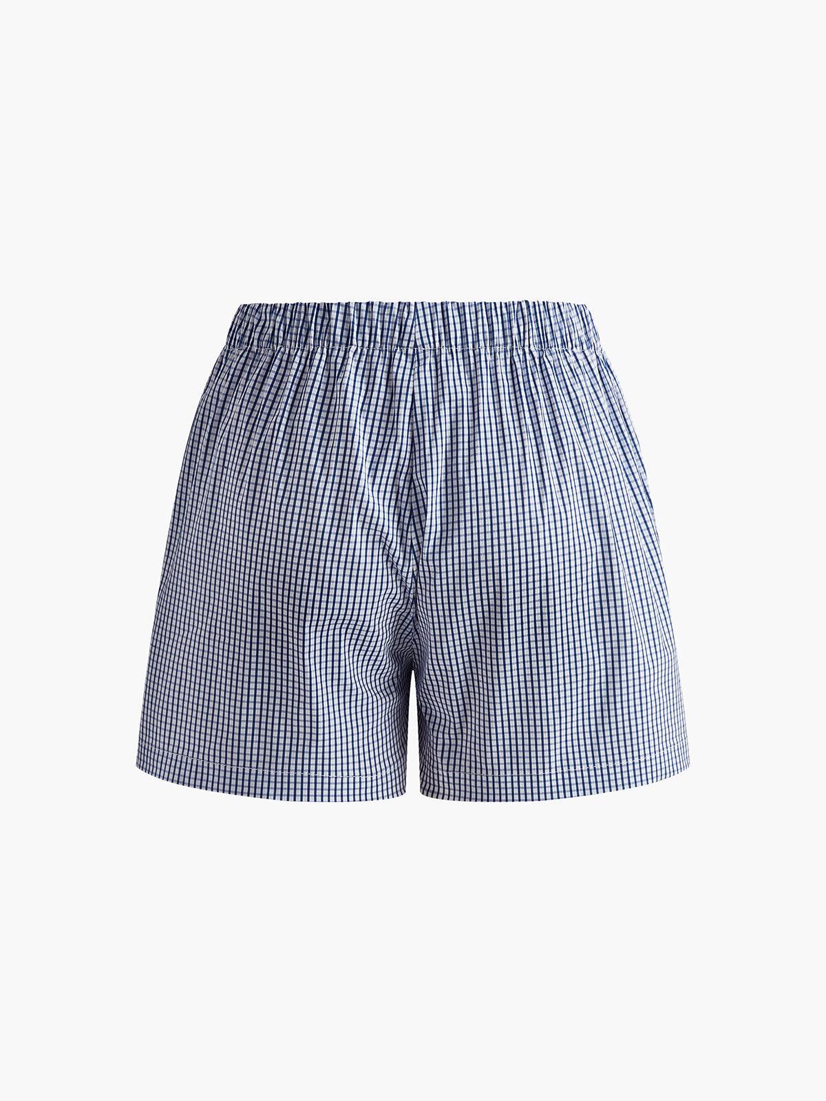 Women's Plaid Lace-Up Casual Shorts Set - Perfect for Leisure and Vacation