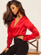 Blue Zone Planet | V Neck Top Long Sleeve Shirt