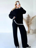 Blue Zone Planet |  Loose Crew Neck Sweater Two Piece Set