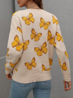 Blue Zone Planet |  Butterfly Dropped Shoulder Crewneck Sweater