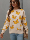 Blue Zone Planet |  Butterfly Dropped Shoulder Crewneck Sweater