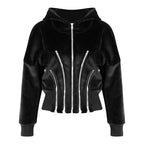 Dream Architect Gold Velvet Hooded Sweater