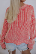 Blue Zone Planet |  Dropped Shoulder Round Neck Sweater