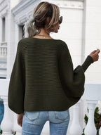 Blue Zone Planet |  Horizontal Ribbing Dolman Sleeve Sweater