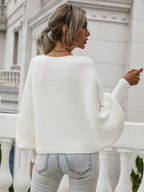 Blue Zone Planet |  Horizontal Ribbing Dolman Sleeve Sweater