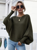 Blue Zone Planet |  Horizontal Ribbing Dolman Sleeve Sweater