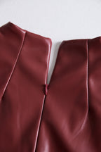 Sophisticated Black Faux Leather Bodycon Dress