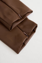 Sophisticated Black Faux Leather Bodycon Dress