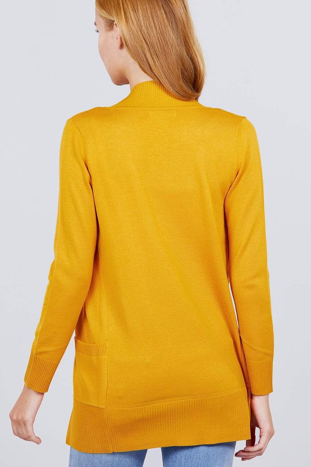 Blue Zone Planet |  Long Sleeve Rib Banded Open Sweater Cardigan With Pockets