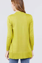 Blue Zone Planet |  Long Sleeve Rib Banded Open Sweater Cardigan With Pockets