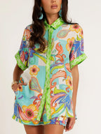 Chic Linen Casual Shirt and Shorts Set - Comfortable & Stylish