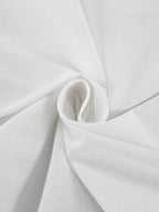 Chic Black and White Contrast Cotton & Linen Blend Two-Piece Set - Casual Collared Shirt & High-Rise Shorts