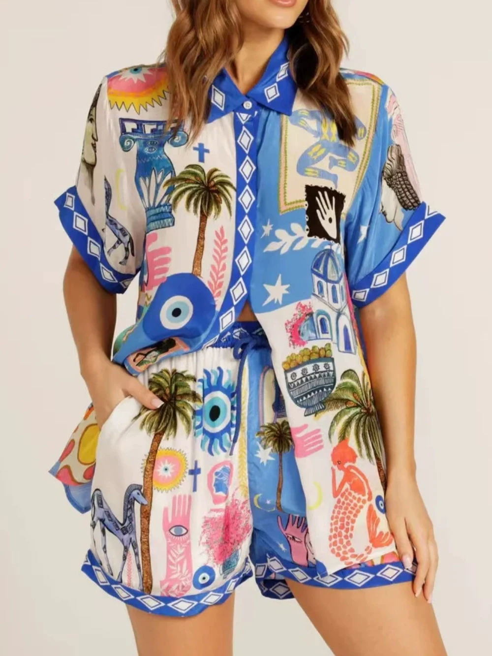 Chic Linen Casual Shirt and Shorts Set - Comfortable & Stylish