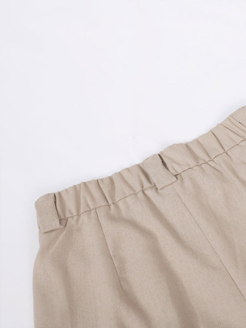 Women's Elegant V-Neck Pleated Cotton and Linen Wide-Leg Pants Suit - Sleeveless, Breathable, Casual Chic Set