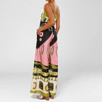 Elegant Printed Waist-Hugging Suspender Wide-Leg Jumpsuit - Chic Party & Vacation Wear