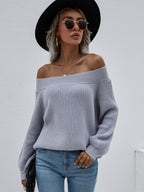 Blue Zone Planet |  Off-Shoulder Rib-Knit Sweater