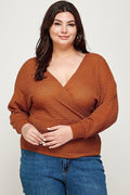 Blue Zone Planet |  Plus Size Textured Waffle Sweater Knit Top