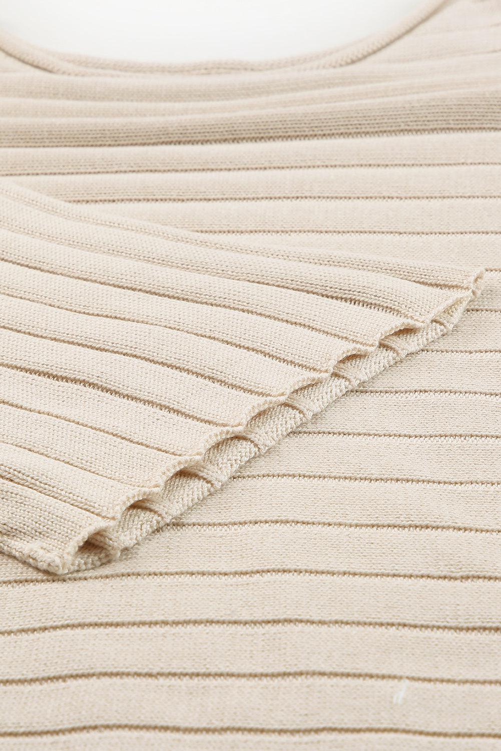 Round Neck Exposed Seams Pullover Sweater