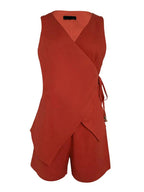 Women's Linen Sleeveless V-Neck Top and Loose Shorts Set - Comfortable & Stylish Loungewear