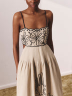 LAVECHIC® Summer Sling Midi Dress - Unique Wave Print, Breathable Fabric, Perfect for Casual Outings & Parties