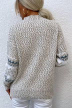 Blue Zone Planet |  Snowflake Pattern Mock Neck Sweater