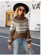 Turtleneck Lantern Sleeve Sweater