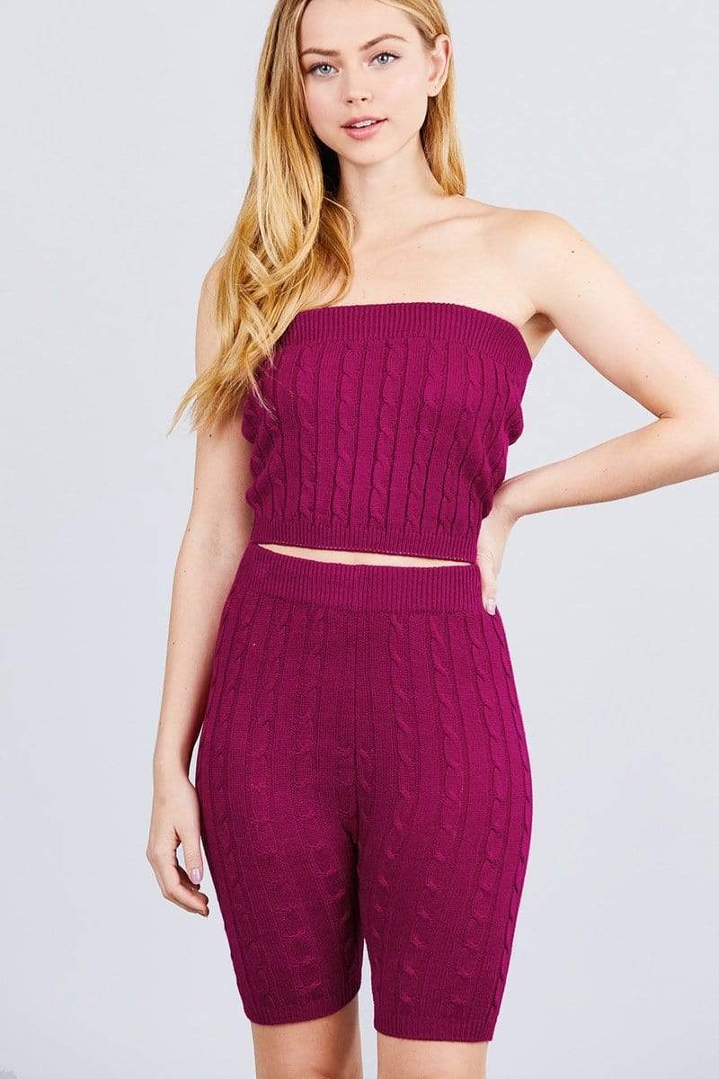 Blue Zone Planet |  Twisted Effect Bermuda Length Sweater Shorts