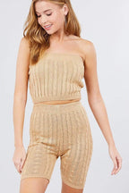 Blue Zone Planet |  Twisted Effect Bermuda Length Sweater Shorts