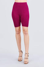 Blue Zone Planet |  Twisted Effect Bermuda Length Sweater Shorts